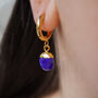 Lapis Lazuli Hoop Earringss, thumbnail 3 of 11