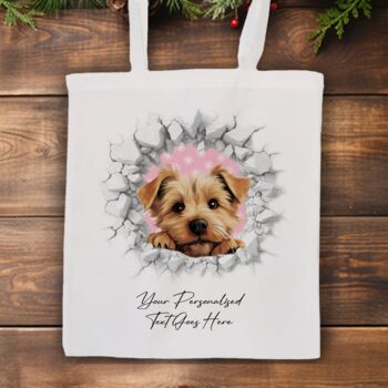 Personalised Christmas Norfolk Terrier Break Through, 7 of 10