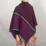 Soft Lambswool Poncho Grey And Yellow, thumbnail 3 of 6