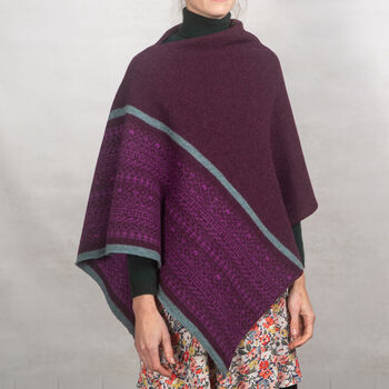 Soft Lambswool Poncho Grey And Yellow, 3 of 6