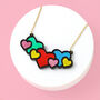Hearts Mirrored Acrylic Necklace, thumbnail 2 of 9