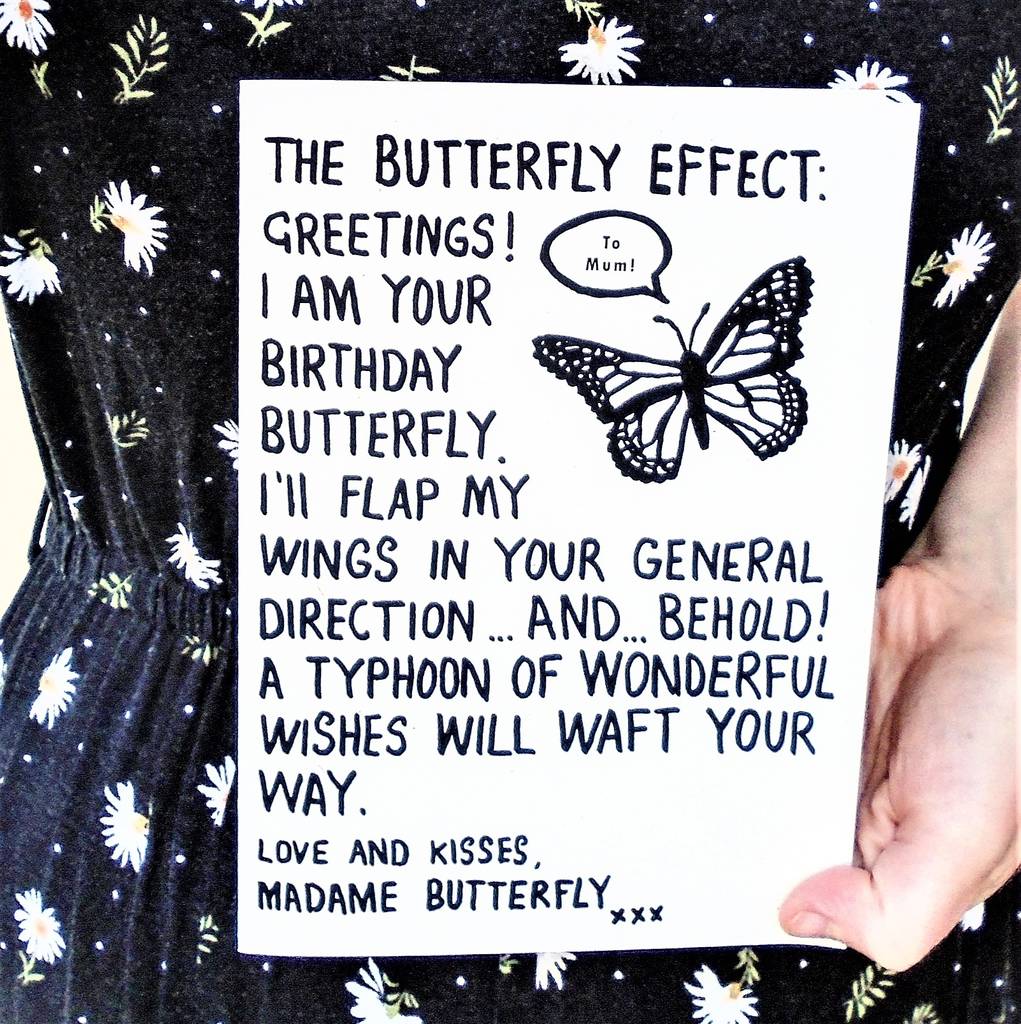 Personalised Birthday Butterfly Card By Yellow Green Blue 
