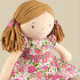 Fran Rag Doll With Personalised Fleece Blanket, thumbnail 5 of 8