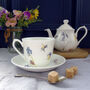 Bee And Spring Flowers China Teacup And Saucer, thumbnail 3 of 11