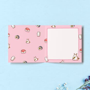 Sushi Bunny Card | Cute Greeting Cards, 2 of 4