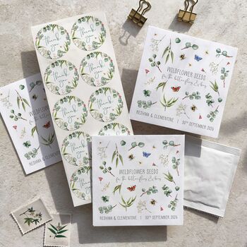 Eucalyptus And Gypsophila Wildflower Seed Packet Favours, 2 of 9