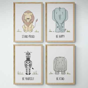 Safari Animals Inspirational Art Print Set A5, 9 of 12