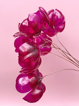 Hot Pink Bouquet Recycled Plastic Bottle Flowers, 5 of 12