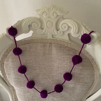Purple Pompom Christmas Decorations, 3 of 5