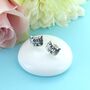 Celtic Owl Head Stud Earrings, thumbnail 1 of 2