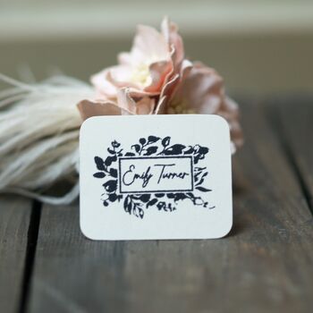 Botanical Rubber Stamp With Signature Name, 3 of 4