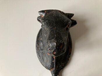 Black Distressed Cow Coat Hook Bathroom Kitchen Décor, 6 of 6