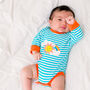 Organic Cotton Baby Bodysuit With Rainbow Print, thumbnail 1 of 3