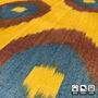 Mustard Yellow Hand Woven Ikat Cushion Cover, thumbnail 5 of 8