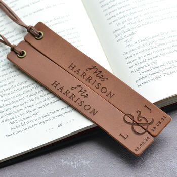 Personalised Leather Bookmark Set Valentine's Day Gift, 11 of 11