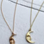 Solid Gold Moonface Necklace With Real Diamond Eye, thumbnail 1 of 12