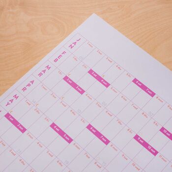 2024 A1 Year Wall Planner | Pinks And Oranges, 2 of 10