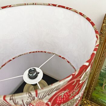Indian Red Strawberry Thief Lampshade Three Sizes, 2 of 3