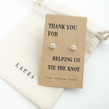 Thank You Bridesmaid Knot Earrings, 5 of 8