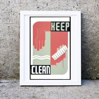 Keep Clean Health Vintage Poster Print, 2 of 2