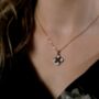 White Enamel Clover Necklace And Earring Set, thumbnail 4 of 7