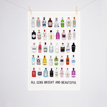 'All Gins Bright And Beautiful' Gin Tea Towel, 3 of 3