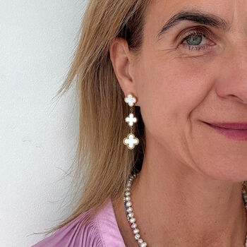 Three Clover Earrings In Rainbow Of Colours, 5 of 12