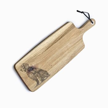 Personalised Irish Red And White Setter Engraved Acacia Serving Board, 6 of 7