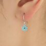 Enamel Forget Me Not Flower Drop Hook Earrings, thumbnail 1 of 10