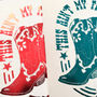 Mini Foil Print Rodeo Cowboy Boots, thumbnail 2 of 2