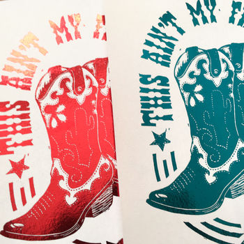 Mini Foil Print Rodeo Cowboy Boots, 2 of 2