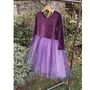 Long Sleeve Purple Velvet Sparkly Dress, thumbnail 2 of 8