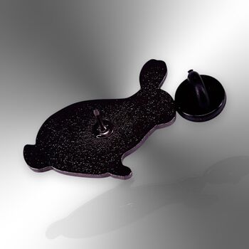 Autistic And Anxious Silver Glitter Bunny Enamel Lapel Pin, Asperger's Syndrome, Autism Gift For Children, 6 of 8