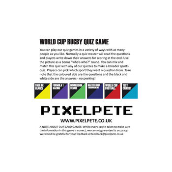 World Cup Rugby Knowledge Game For Sports Fans, 9 of 9