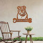 Customisable Bulldog Welcome Metal Wall Art Sign For Home And Garden Decor, thumbnail 8 of 11