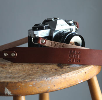 Personalised Wide Leather Camera Strap, 3 of 12