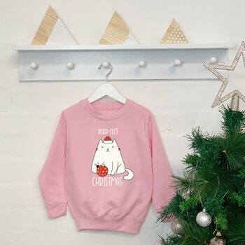 Purrfect Christmas Kid's Cat Christmas Jumper, 2 of 2