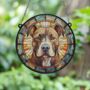 Staffordshire Bull Terrier Brown Stained Glass Effect Suncatcher, thumbnail 3 of 6