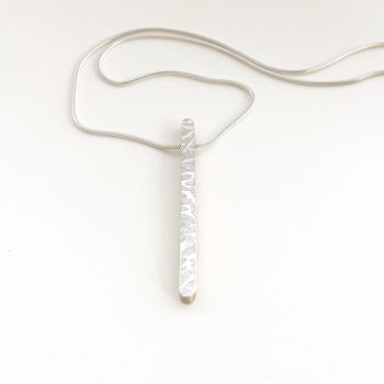 'Vertical' Embossed Silver Petals Necklace, 4 of 7