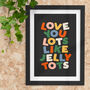 Love You Lots Like Jelly Tots Typography Print, thumbnail 1 of 2
