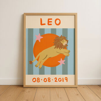 Horoscope Kids Personalised Birthday Art Print, 4 of 12
