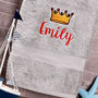 Personalised 'Princess/Prince' Royalty Bath Towel, thumbnail 2 of 6