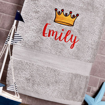 Personalised 'Princess/Prince' Royalty Bath Towel, 2 of 6