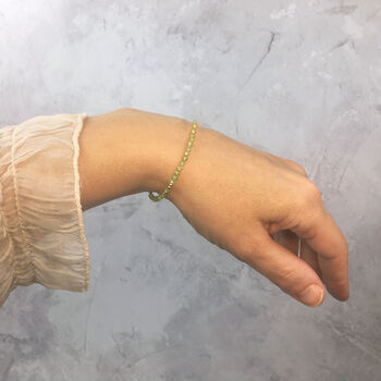 Skinny Peridot Bracelet Gold Or Silver, 9 of 13