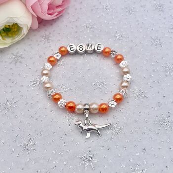 Personalised Dinosaur Girls Bracelet T Rex Boys Gift, 6 of 12