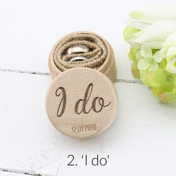 Personalised Wooden Wedding Ring Box In Nine Designs, 3 of 12
