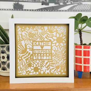 Personalised Framed Wedding Anniversary Paper Cut, 8 of 11