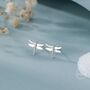 Sterling Silver Dragonfly Stud Earrings, thumbnail 1 of 12