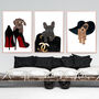 Daschand Sausage Dog Stilettos Fashion Art Print, thumbnail 3 of 6