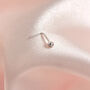 Sterling Silver Ball End L Shaped Nose Stud, thumbnail 3 of 4